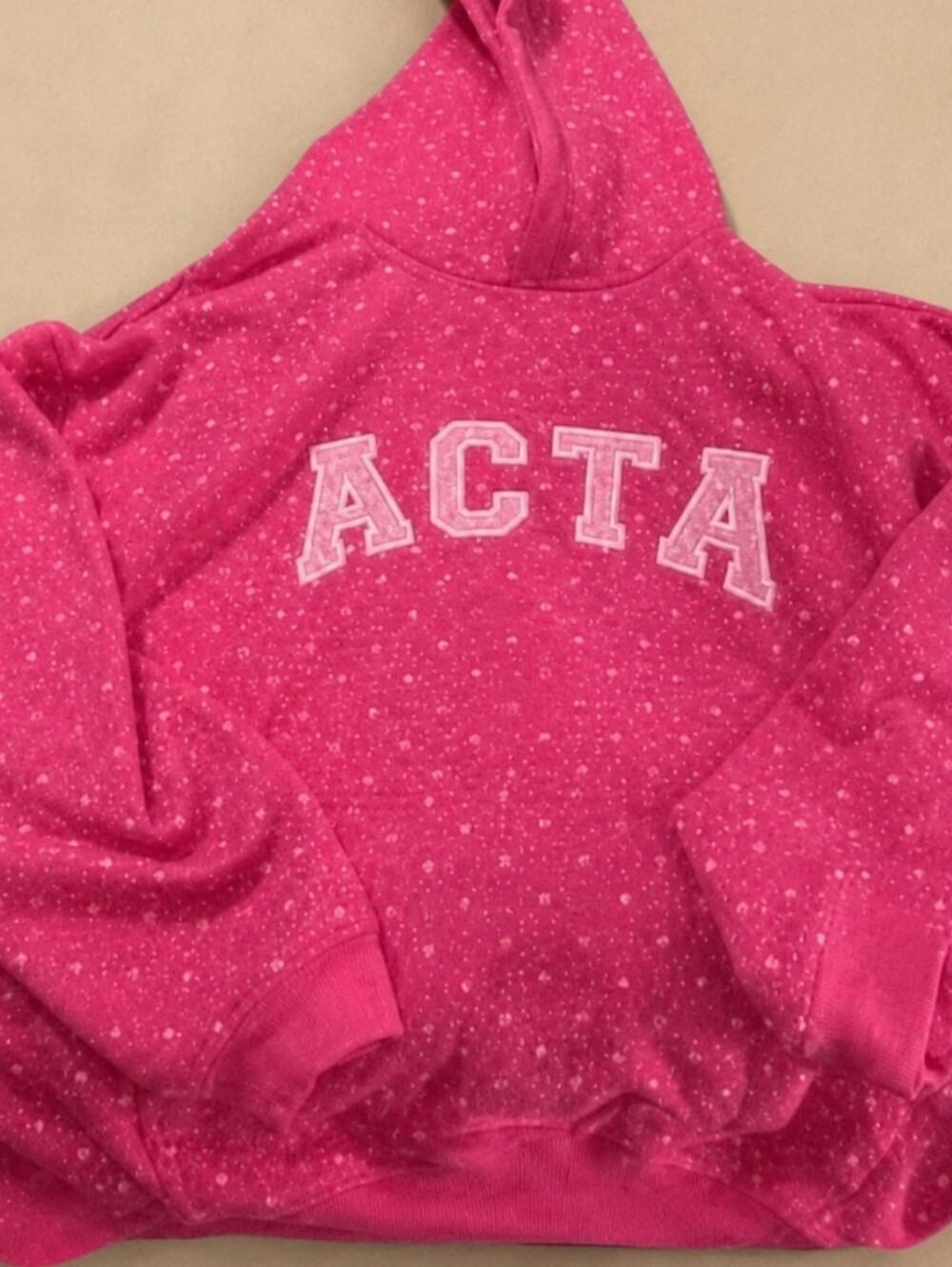 ACTA Pink Polka Dot Valentine Hooded Sweatshirt L/XL - Picture 2 of 5